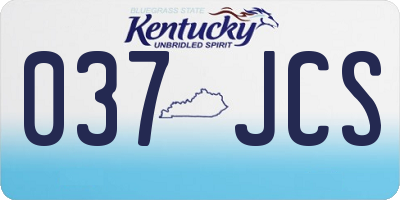 KY license plate 037JCS