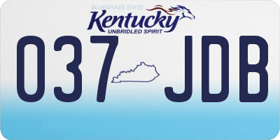 KY license plate 037JDB