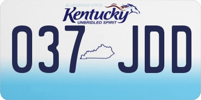 KY license plate 037JDD