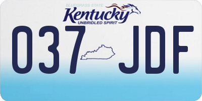 KY license plate 037JDF