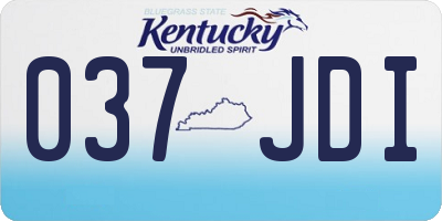 KY license plate 037JDI