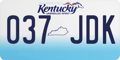 KY license plate 037JDK