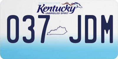 KY license plate 037JDM