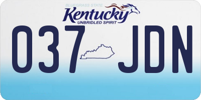 KY license plate 037JDN