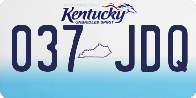 KY license plate 037JDQ
