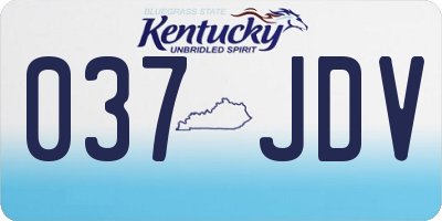 KY license plate 037JDV