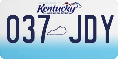 KY license plate 037JDY