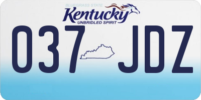 KY license plate 037JDZ