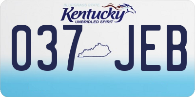 KY license plate 037JEB