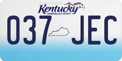 KY license plate 037JEC