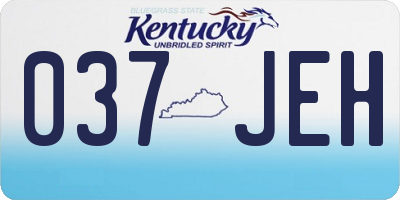 KY license plate 037JEH