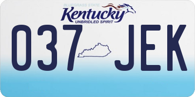 KY license plate 037JEK