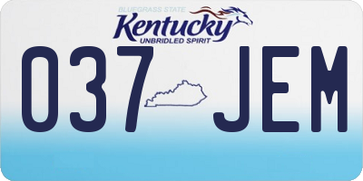 KY license plate 037JEM