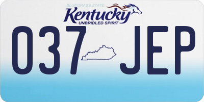 KY license plate 037JEP