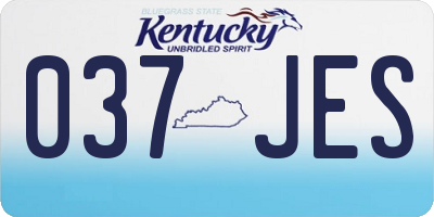 KY license plate 037JES