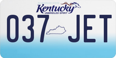 KY license plate 037JET