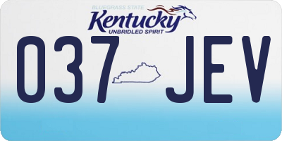 KY license plate 037JEV