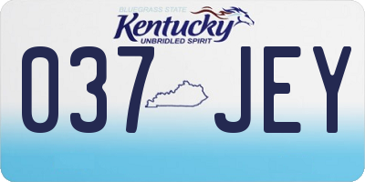KY license plate 037JEY