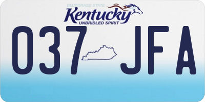 KY license plate 037JFA