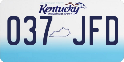 KY license plate 037JFD