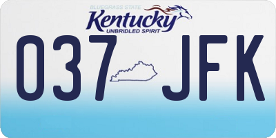 KY license plate 037JFK