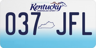 KY license plate 037JFL