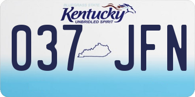 KY license plate 037JFN