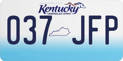 KY license plate 037JFP