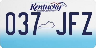 KY license plate 037JFZ