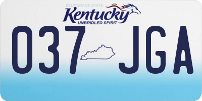 KY license plate 037JGA