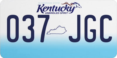 KY license plate 037JGC