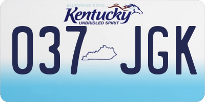 KY license plate 037JGK