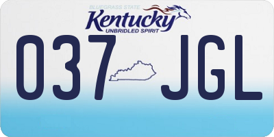 KY license plate 037JGL