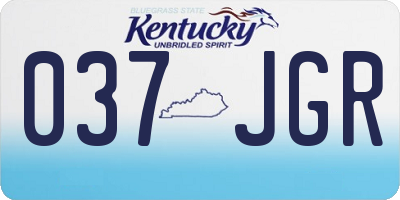 KY license plate 037JGR