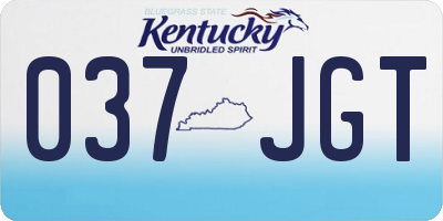 KY license plate 037JGT