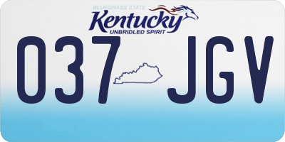 KY license plate 037JGV