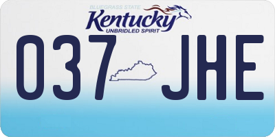 KY license plate 037JHE