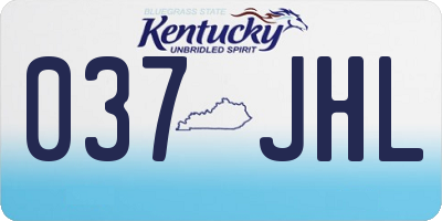 KY license plate 037JHL