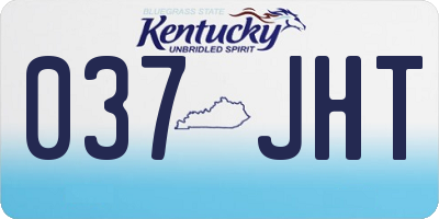 KY license plate 037JHT