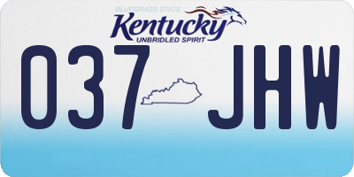 KY license plate 037JHW