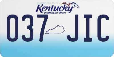 KY license plate 037JIC