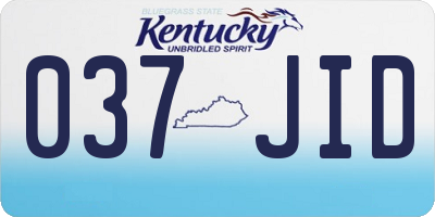 KY license plate 037JID
