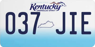 KY license plate 037JIE