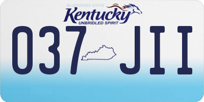 KY license plate 037JII
