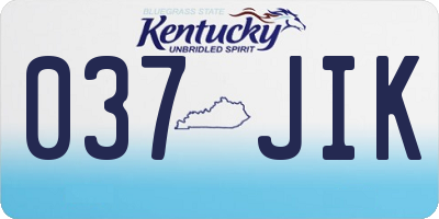 KY license plate 037JIK