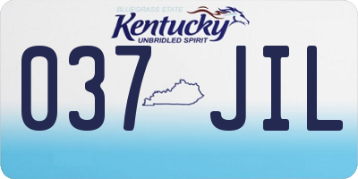 KY license plate 037JIL