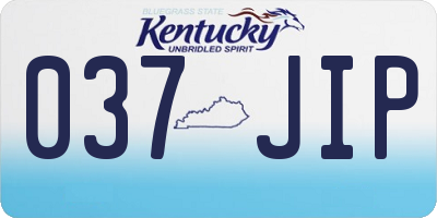 KY license plate 037JIP