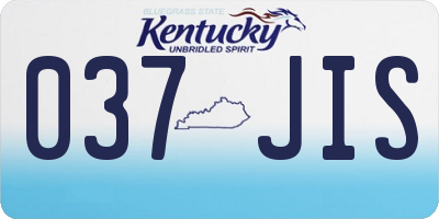 KY license plate 037JIS