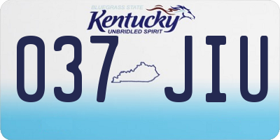 KY license plate 037JIU