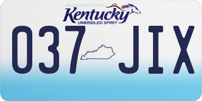 KY license plate 037JIX